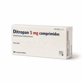 Дитропан (Ditropan) — оксибутинина гидрохлорид, 5 мг, таблетки, 60 шт.