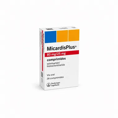 Микардис Плюс (MicardisPlus) — Телмисартан/Гидрохлортиазид, 80 мг/25 мг, таблетки, 28 шт