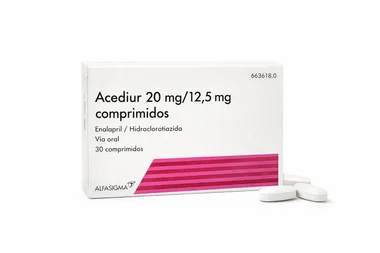 Аседиур (Acediur) — Эналаприл/Гидрохлортиазид, 20 мг/12,5 мг, таблетки, 30 шт